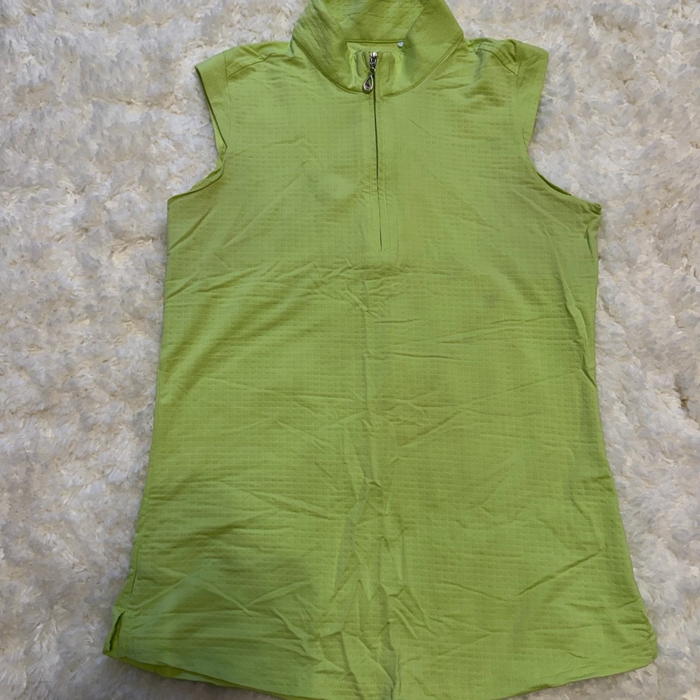 SanSoleil Light Green Zip-Up Top